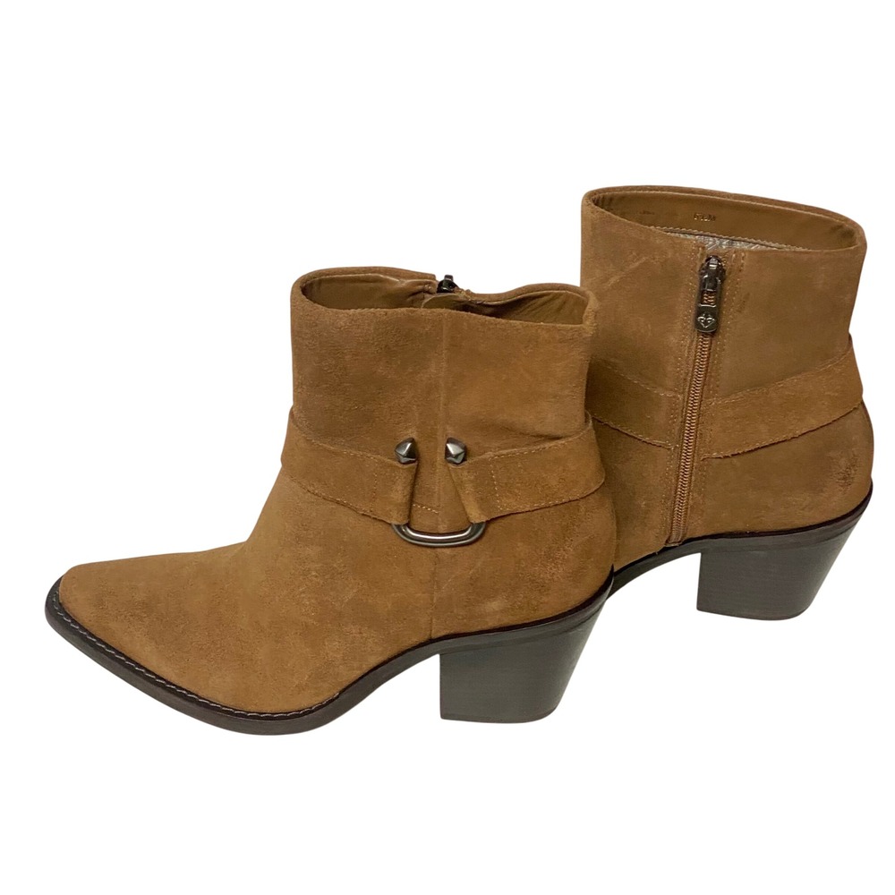 Antonio Melani Tabbie‎ Oiled Suede  Ankle Boots, Buckle Accent 6.5 NWOT